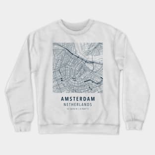 amsterdam simple map Crewneck Sweatshirt